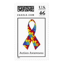 Autism Awareness Puzzle Ribbon Stamp
