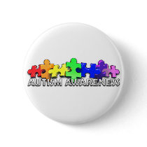 Autism Awareness Puzzle Strip Pinback Buttons
