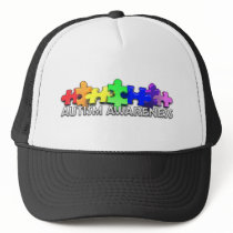 Autism Awareness Puzzle Strip Trucker Hat