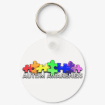 Autism Awareness Puzzle Strip keychains by wolfmama Autism Awareness Puzzle Strip keychains