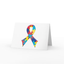 Autism Awareness Ribbon A4 Cards
