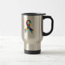 Autism Awareness Ribbon A4 Coffee Mugs