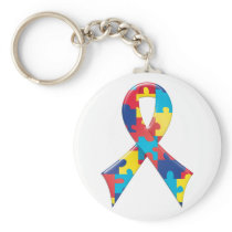 Autism Awareness Ribbon A4 Key Chains
