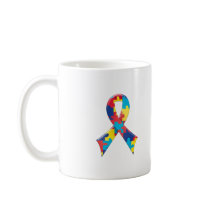 Autism Awareness Ribbon A4 Coffee Mugs