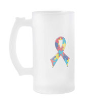 Autism Awareness Ribbon A4 Mugs