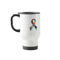 Autism Awareness Ribbon A4 Coffee Mugs