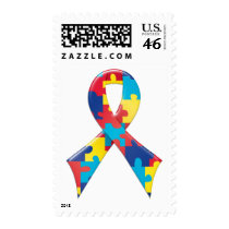 Autism Awareness Ribbon A4 Postage Stamps