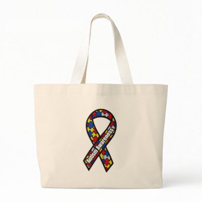 Autism Awareness Ribbon Canvas Bag by PreciousDesigns
