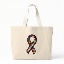 Autism Awareness Ribbon Canvas Bag