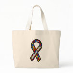 Autism Awareness Ribbon Canvas Bag