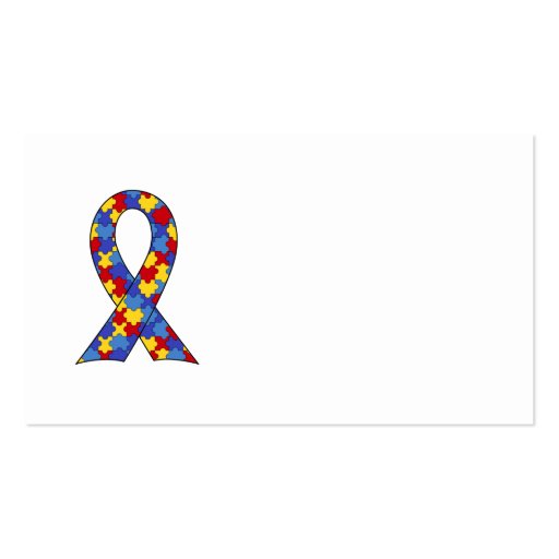 Autism Awareness  Ribbon Business Card Template (back side)