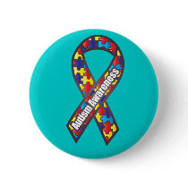 Autism Awareness Ribbon Pinback Buttons