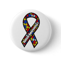 Autism Awareness Ribbon buttons by PreciousDesigns Autism Awareness Ribbon buttons