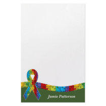 Autism Awareness Ribbon D3 Personal Stationery