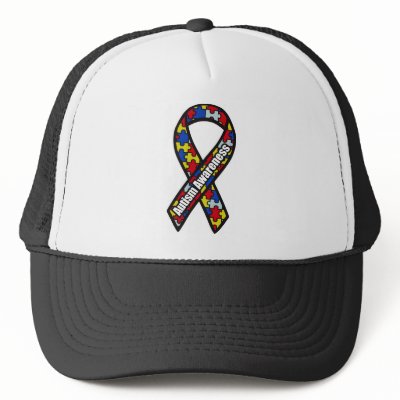 Autism Awareness Ribbon Trucker Hats by PreciousDesigns