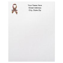 Autism Awareness Ribbon Custom Letterhead