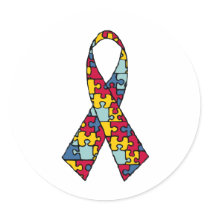 Autism Awareness Ribbon Merchandise stickers by BilliYa Autism Awareness Ribbon Merchandise stickers