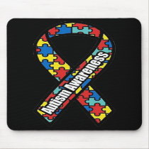 Autism Awareness Ribbon Mousepad by mrssocolov Autism Awareness Ribbon Mousepad
