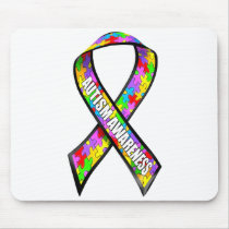 Autism awareness ribbon mouse mat