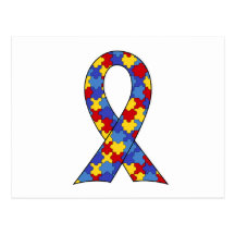Autism Awareness  Ribbon Post Cards