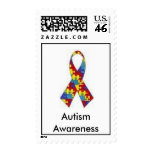 Autism Awareness ribbon stamp