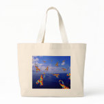 Autism Awareness Ribbons Cascading Over the Sea Canvas Bags