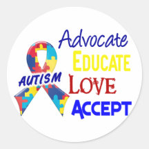 Autism Awareness Round Stickers