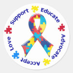 Autism Awareness Round Stickers
