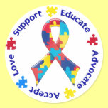 Autism Awareness Round Stickers