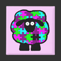 Autism Awareness Sheep Magnet