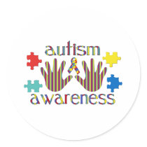 Autism Awareness Round Stickers