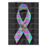 Autism Awarness Angel Puzzle Pieces Ribbon Cause Card