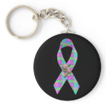 Autism Awarness Angel Puzzle Pieces Ribbon Cause Keychains