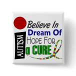 Autism BELIEVE DREAM HOPE Pinback Button