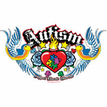 Autism Bird & Heart Cut Out