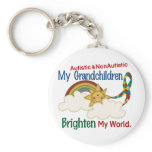 Autism BRIGHTEN MY WORLD 1 Grandchildren 2 Key Chains