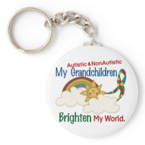 Autism BRIGHTEN MY WORLD 1 Grandchildren 2 Key Chains