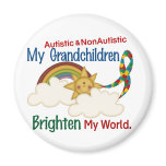 Autism BRIGHTEN MY WORLD 1 Grandchildren 2 Refrigerator Magnets