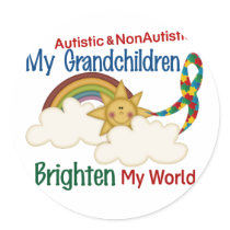 Autism BRIGHTEN MY WORLD 1 Grandchildren 2 Stickers