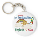 Autism BRIGHTEN MY WORLD 1 Granddaughters Key Chains