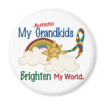 Autism BRIGHTEN MY WORLD 1 Grandkids Magnet