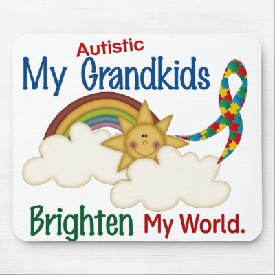 Autism BRIGHTEN MY WORLD 1 Grandkids Mouse Mats by awarenessgifts