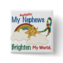 Autism BRIGHTEN MY WORLD 1 Nephews Pin