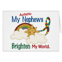 Autism BRIGHTEN MY WORLD 1 Nephews Cards