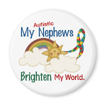 Autism BRIGHTEN MY WORLD 1 Nephews Magnet