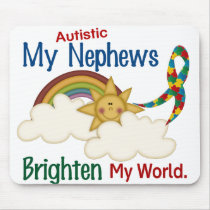 Autism BRIGHTEN MY WORLD 1 Nephews Mouse Mats