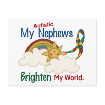 Autism BRIGHTEN MY WORLD 1 Nephews Post Card