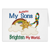 Autism BRIGHTEN MY WORLD 1 Sons Card