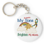 Autism BRIGHTEN MY WORLD 1 Sons Key Chain
