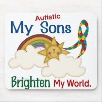 Autism BRIGHTEN MY WORLD 1 Sons Mouse Pads